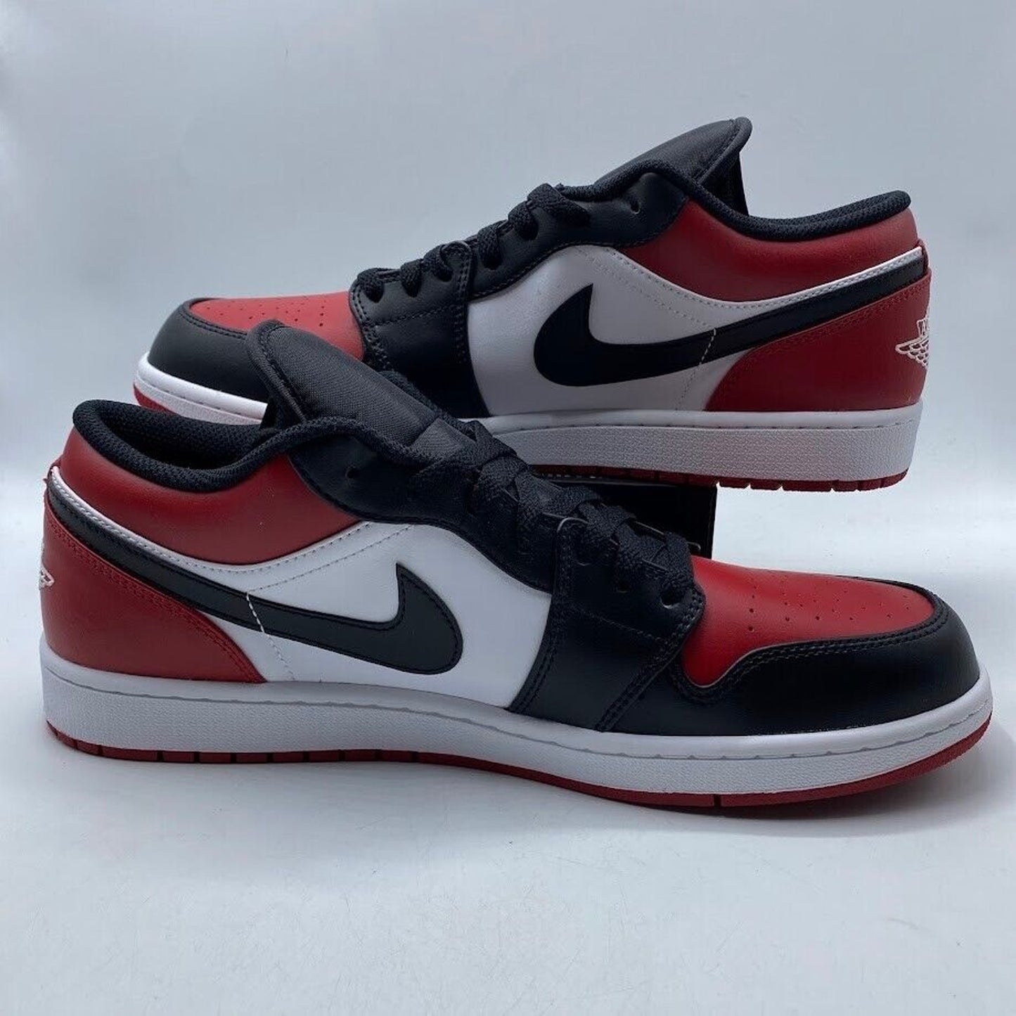 Nike Air Jordan 1 Low Bred Toe Black Red 553558-612 NEW