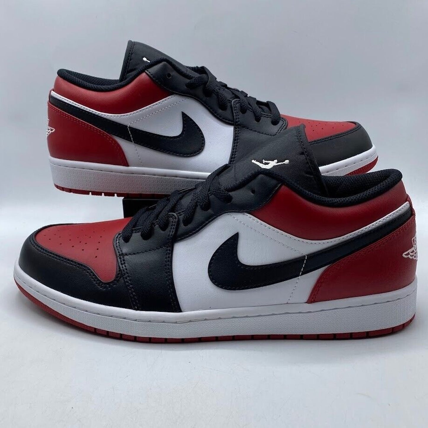 Nike Air Jordan 1 Low Bred Toe Black Red 553558-612 NEW