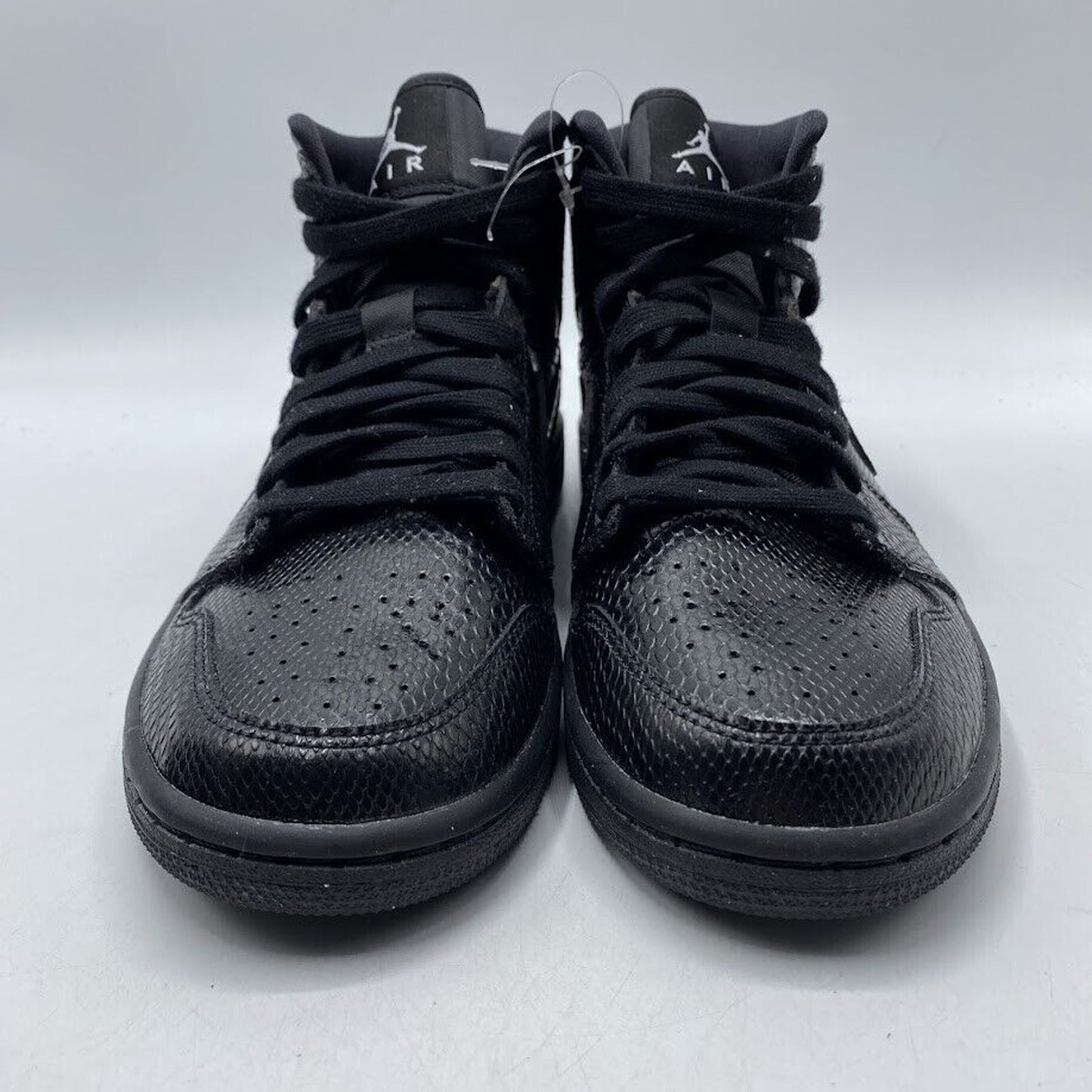 Nike Air Jordan 1 Mid Black Snakeskin Triple Black BQ6472-010 NEW