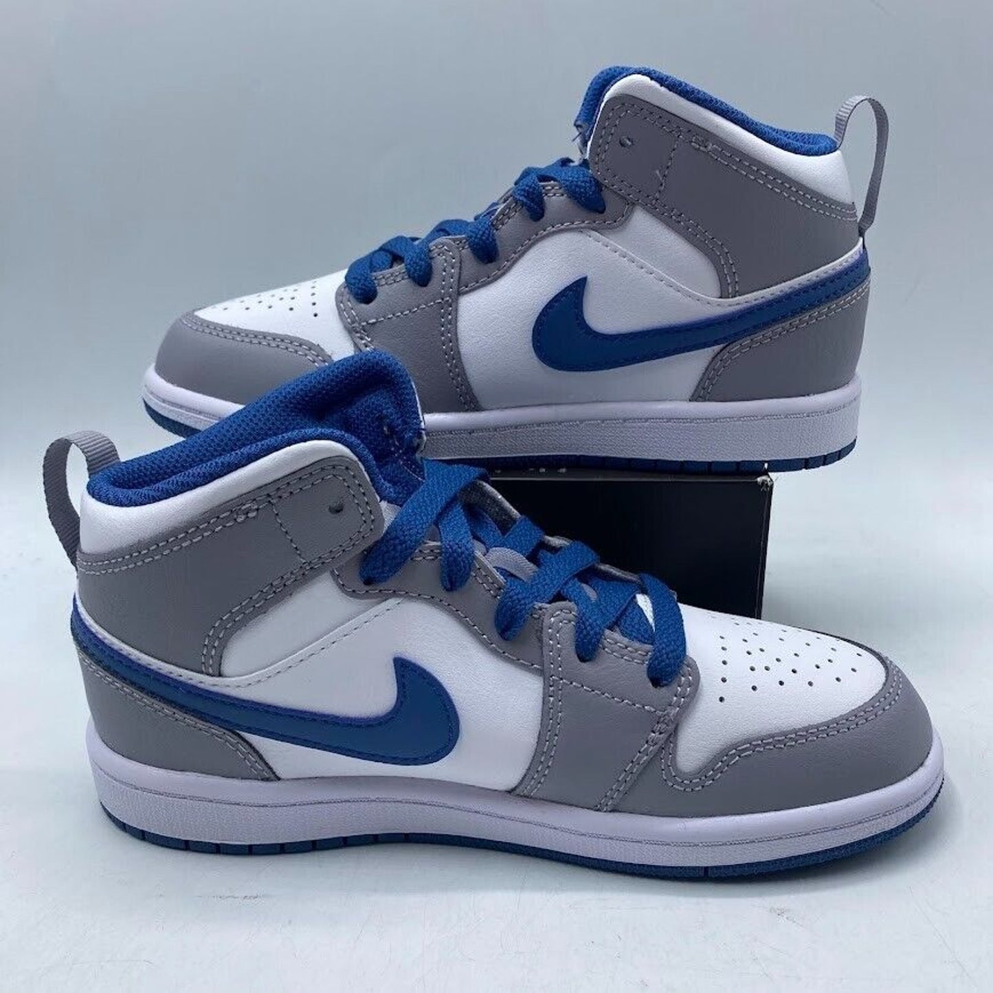 Nike Air Jordan 1 Mid (PS) True Blue Cement Gray DQ8424-014 NEW