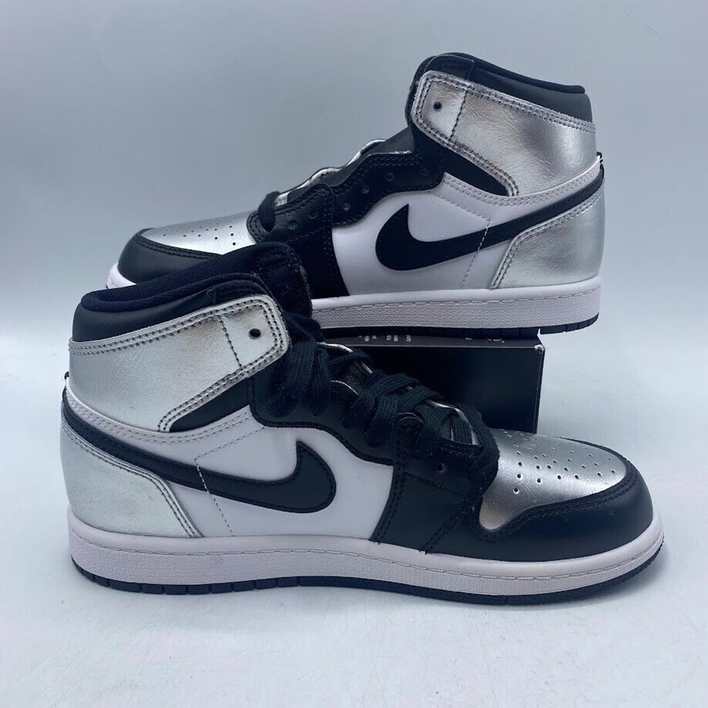 Nike Air Jordan 1 High OG (PS) Silver Toe Black CU0449-001 NEW