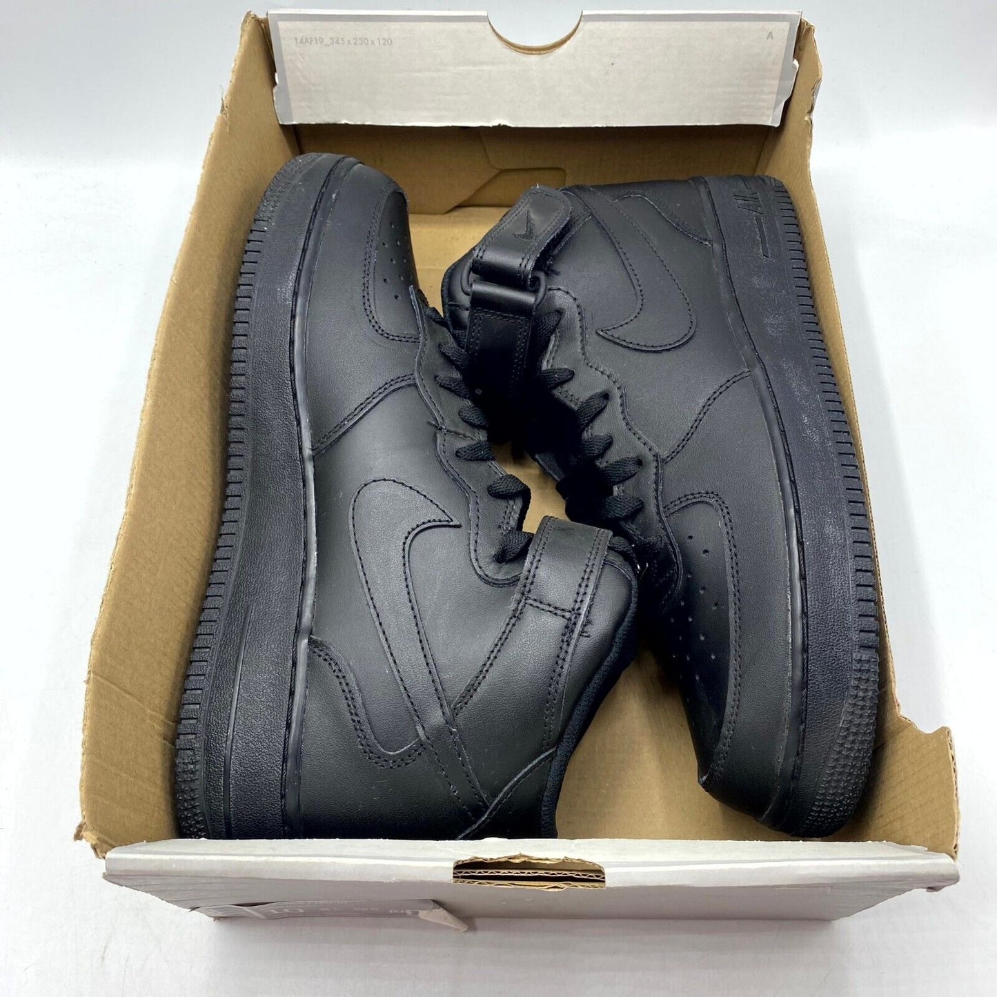 Nike Air Force 1 Mid '07 Triple Black 315123-001 NEW NO LID