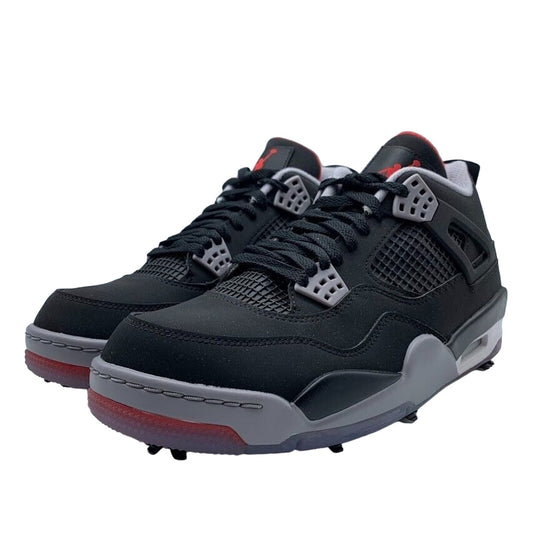 Nike Air Jordan 4 Bred Black Red Golf Shoes CU9981-002 NEW