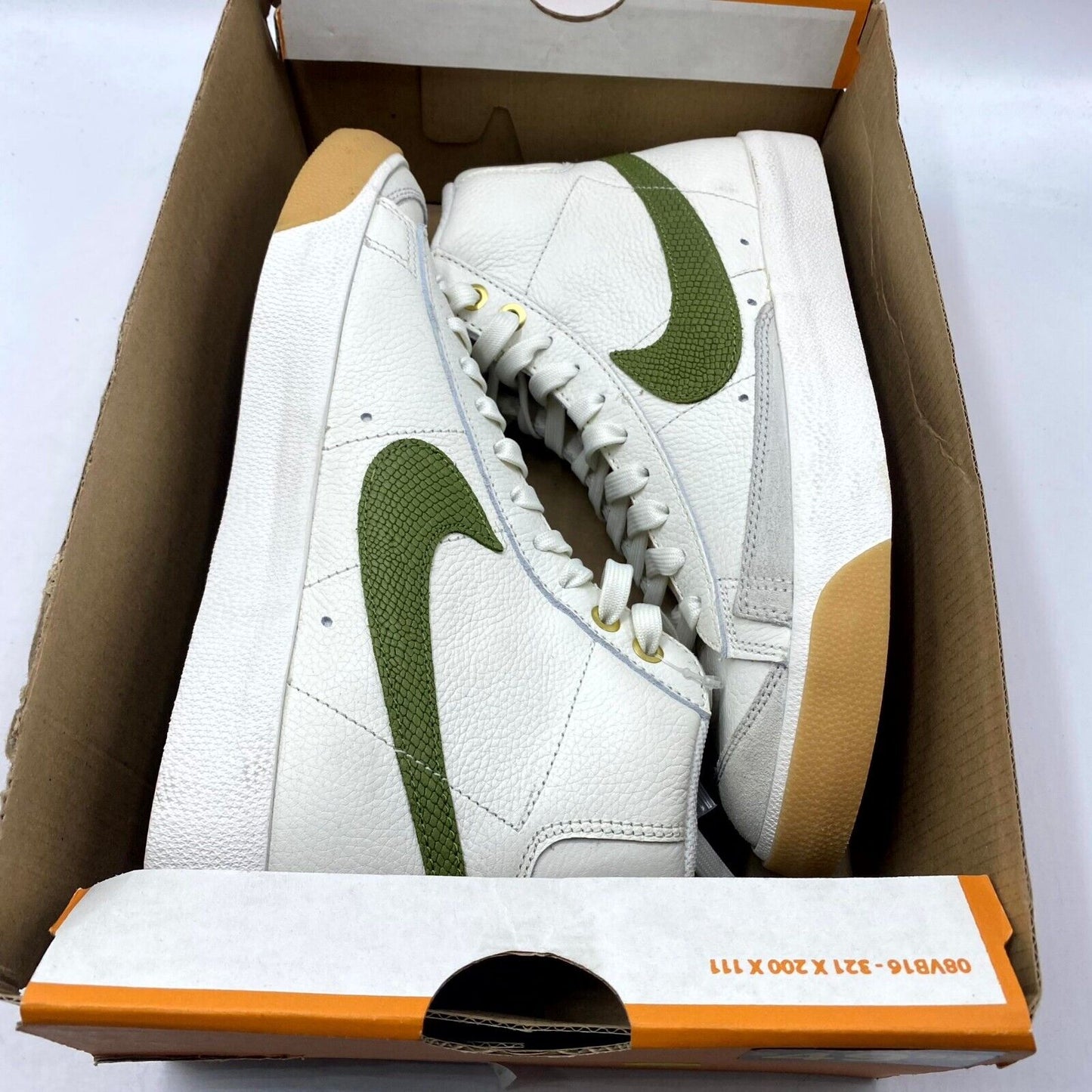 Nike Blazer Mid '77 VNTG Snakeskin White Green DC1706-100 NEW NO LID