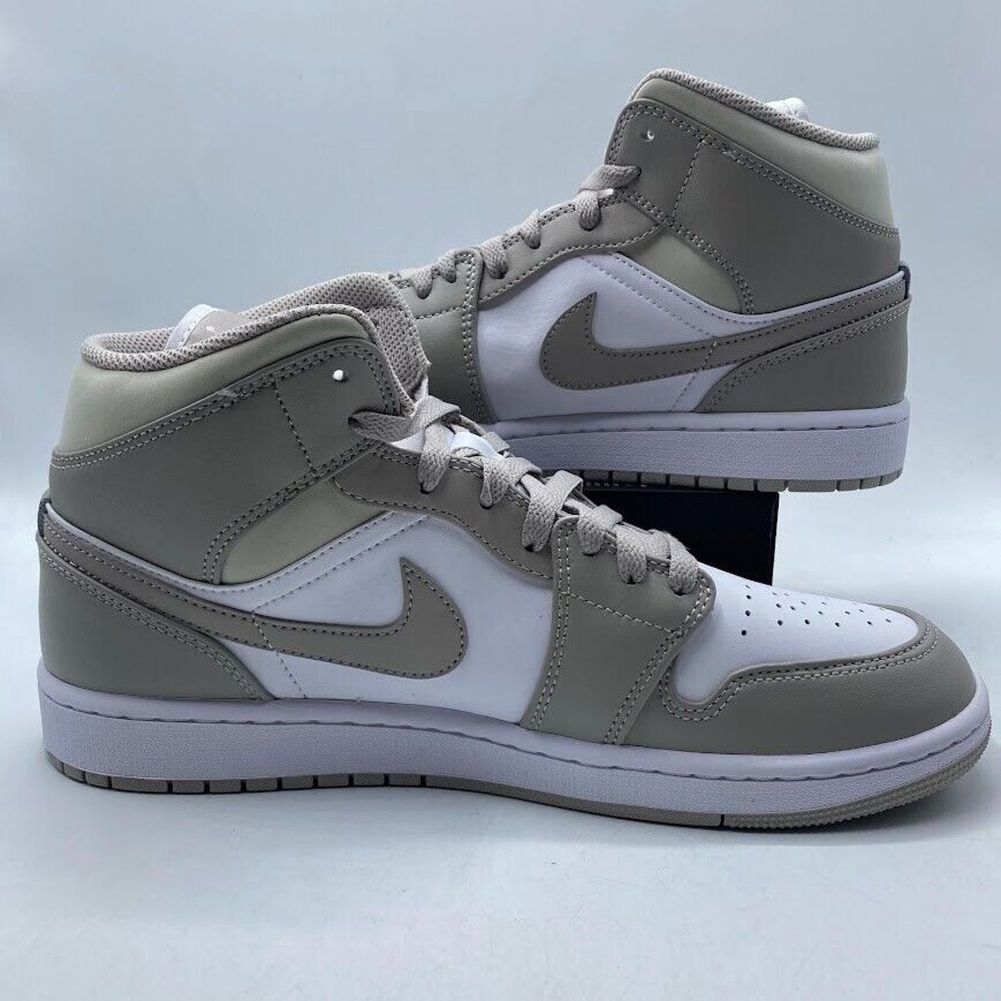 Nike Air Jordan 1 Mid Linen Grey White 554724-082 NEW