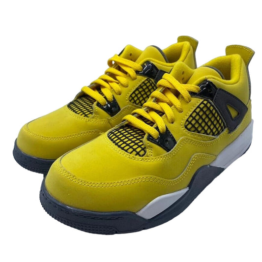 Nike Air Jordan 4 Retro (PS) Lightning Yellow Black BQ7669-700 NEW