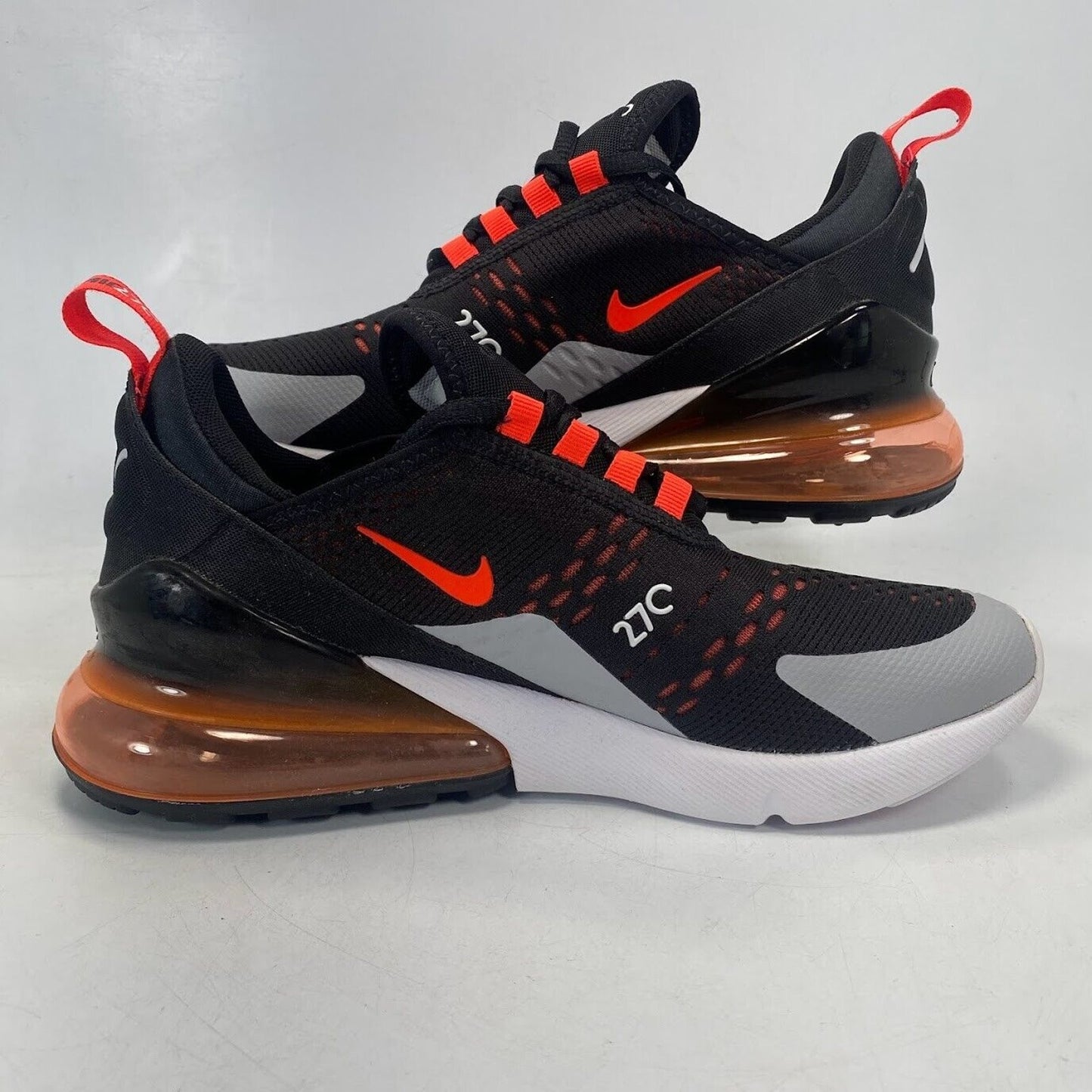 Nike Air Max 270 (GS) Black Grey White Crimson BV1246-015 NEW NO LID