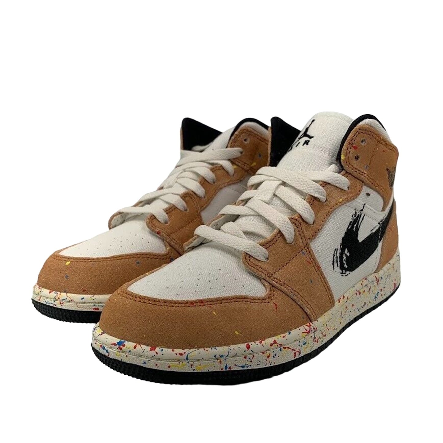 Nike Air Jordan 1 Mid SE (GS) Brushstroke Brown DA8006-100 NEW