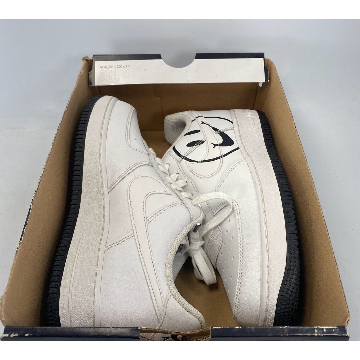 Nike Air Force 1 '07 LV8 Nike Day White Black BQ9044-100 NEW NO LID