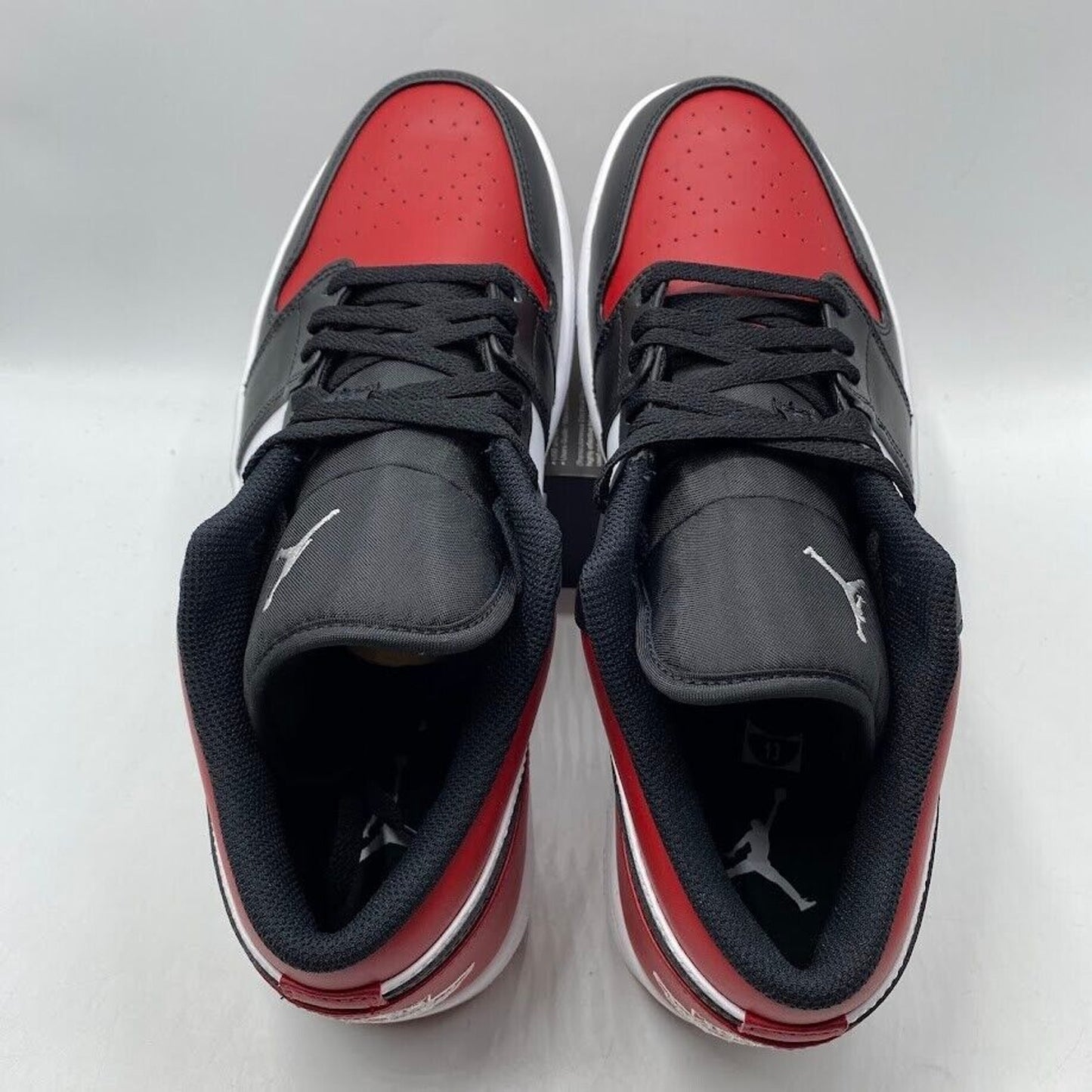 Nike Air Jordan 1 Low Bred Toe Black Red 553558-612 NEW