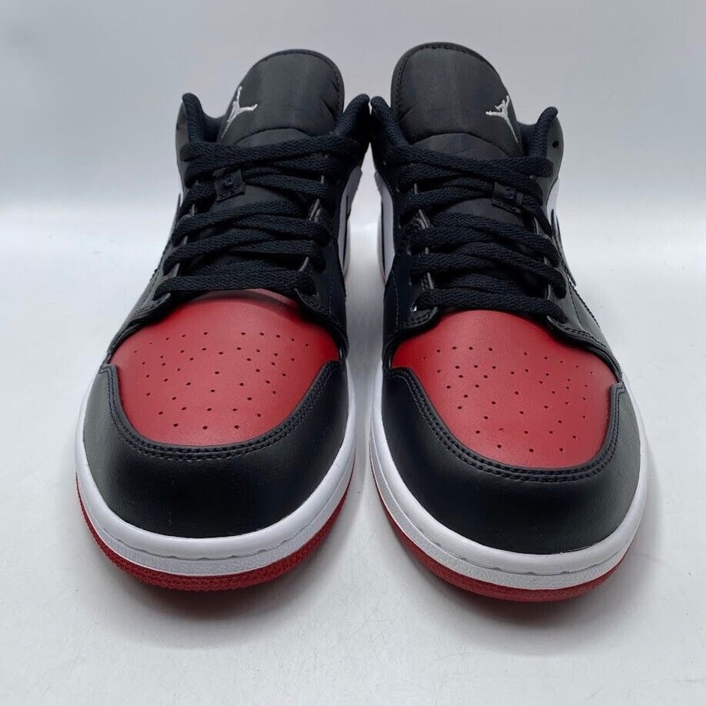 Nike Air Jordan 1 Low Bred Toe Black Red 553558-612 NEW