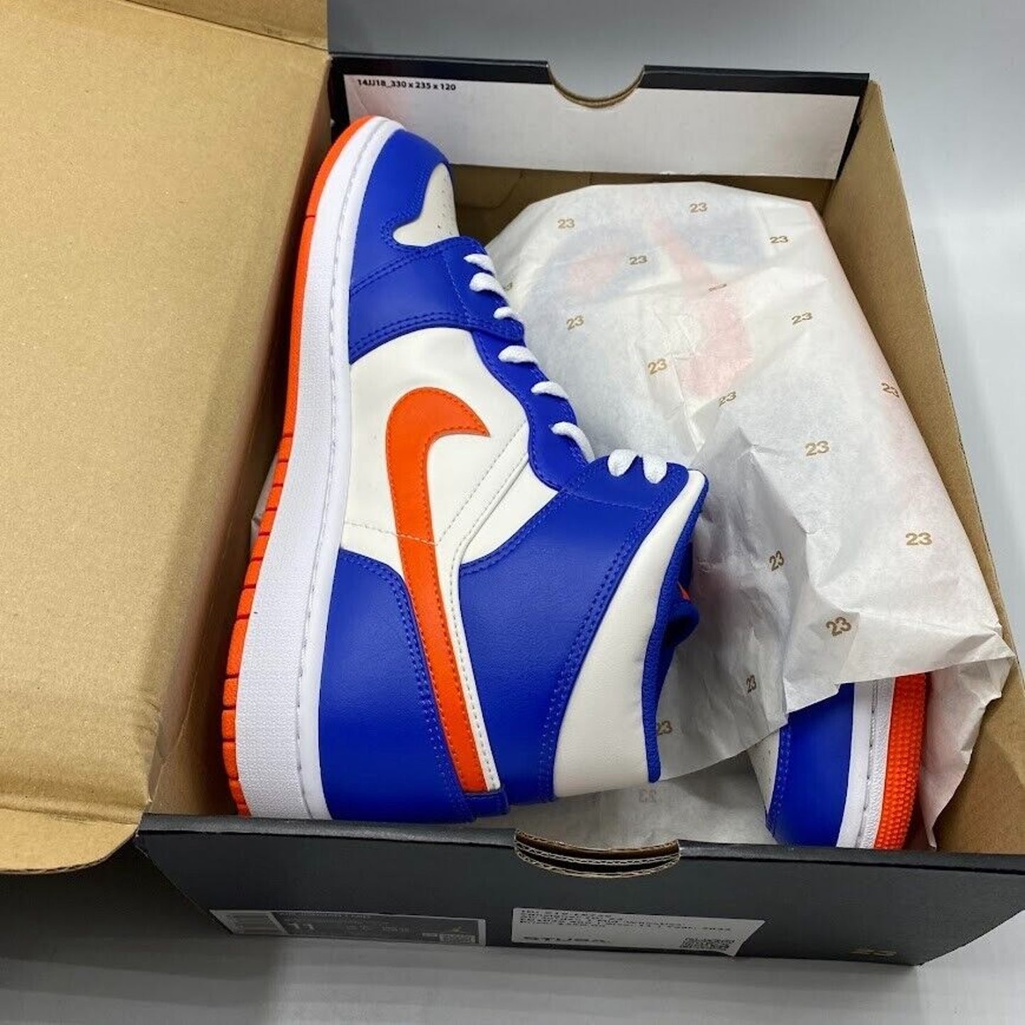 Nike Air Jordan 1 Mid Knicks Blue Orange FD1029-400 NEW