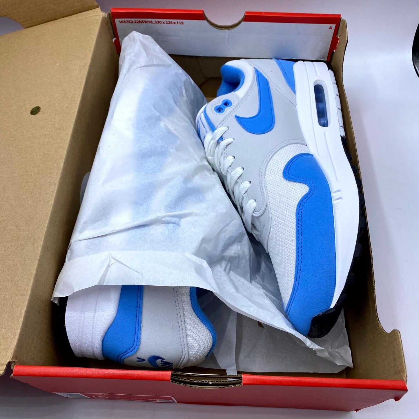 Nike Air Max 1 Sneaker White University Blue FD9082-103 NEW